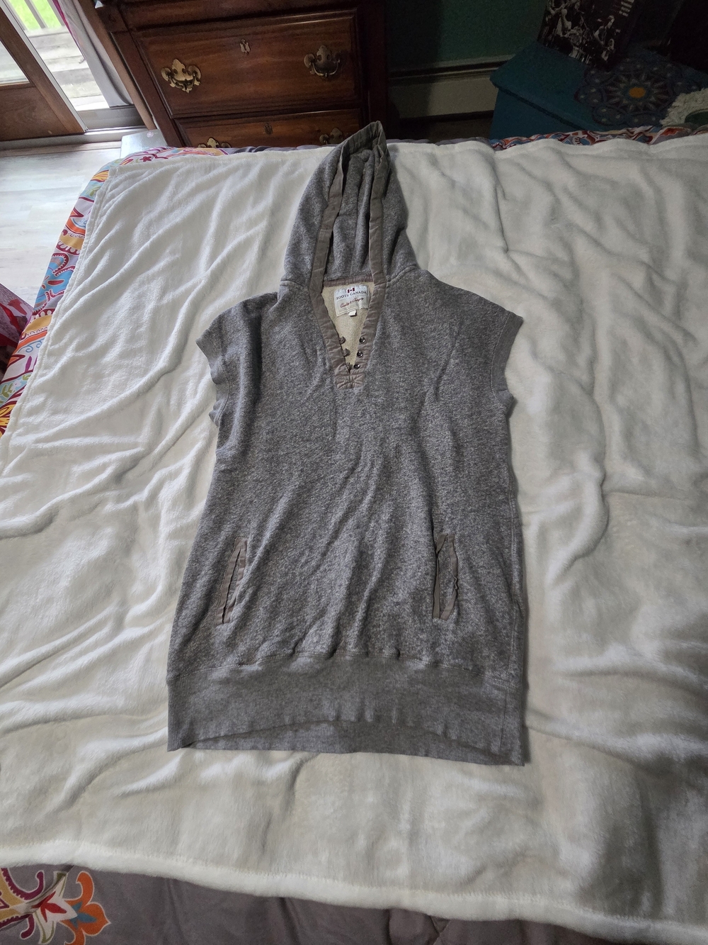 Roots Gray Sleeveless Hoodie Tunic